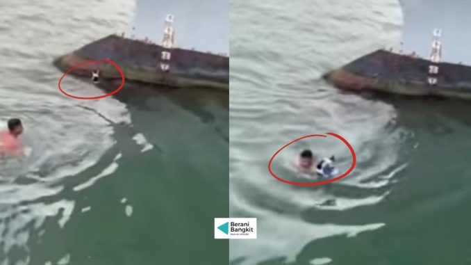 PEMUDA SELAMATKAN KUCING DI LAUT